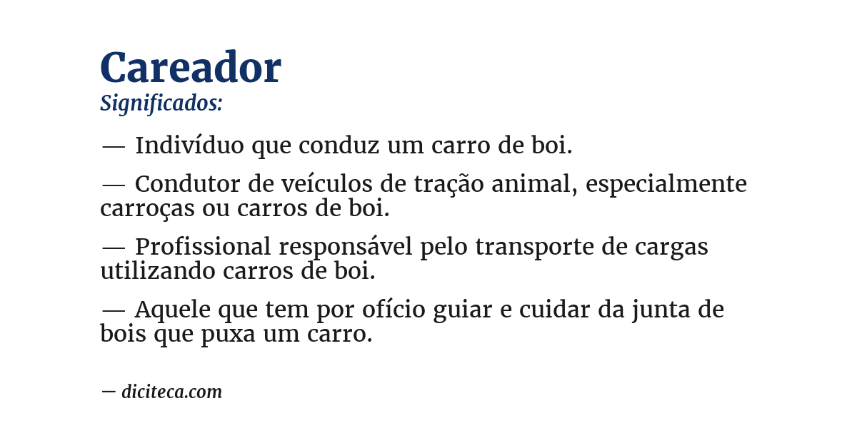 Significado de careador