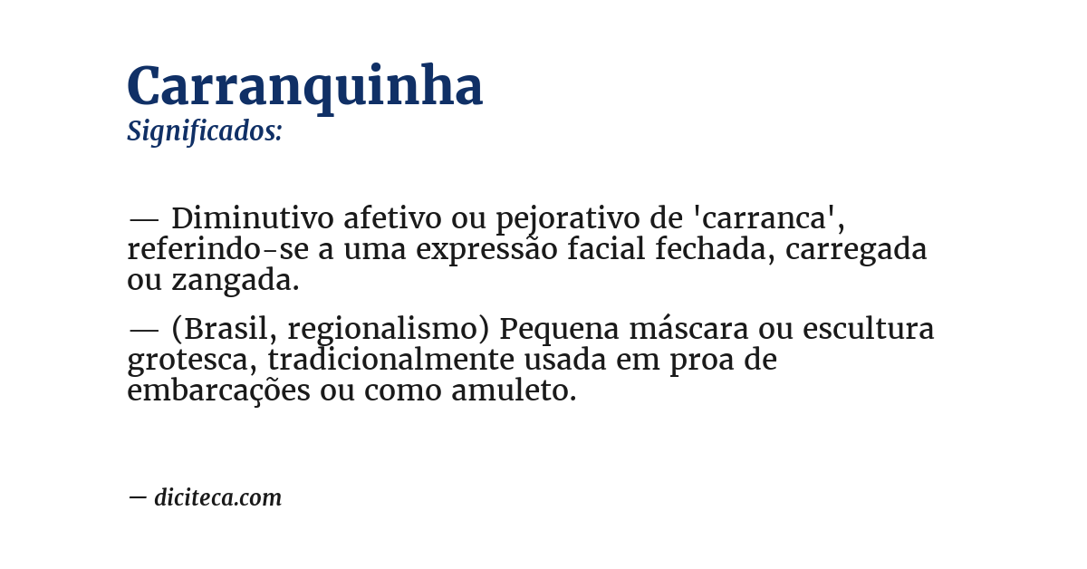Significado de carranquinha