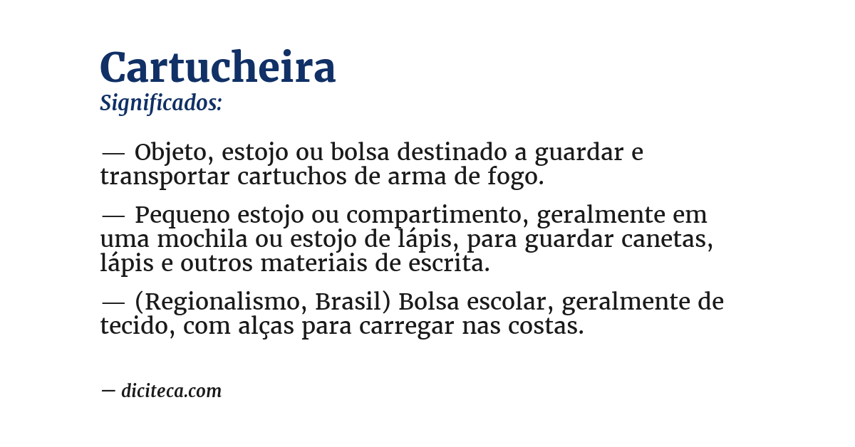 Significado de cartucheira