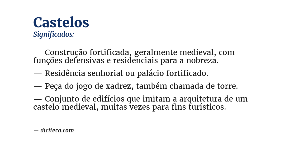 Significado de castelos