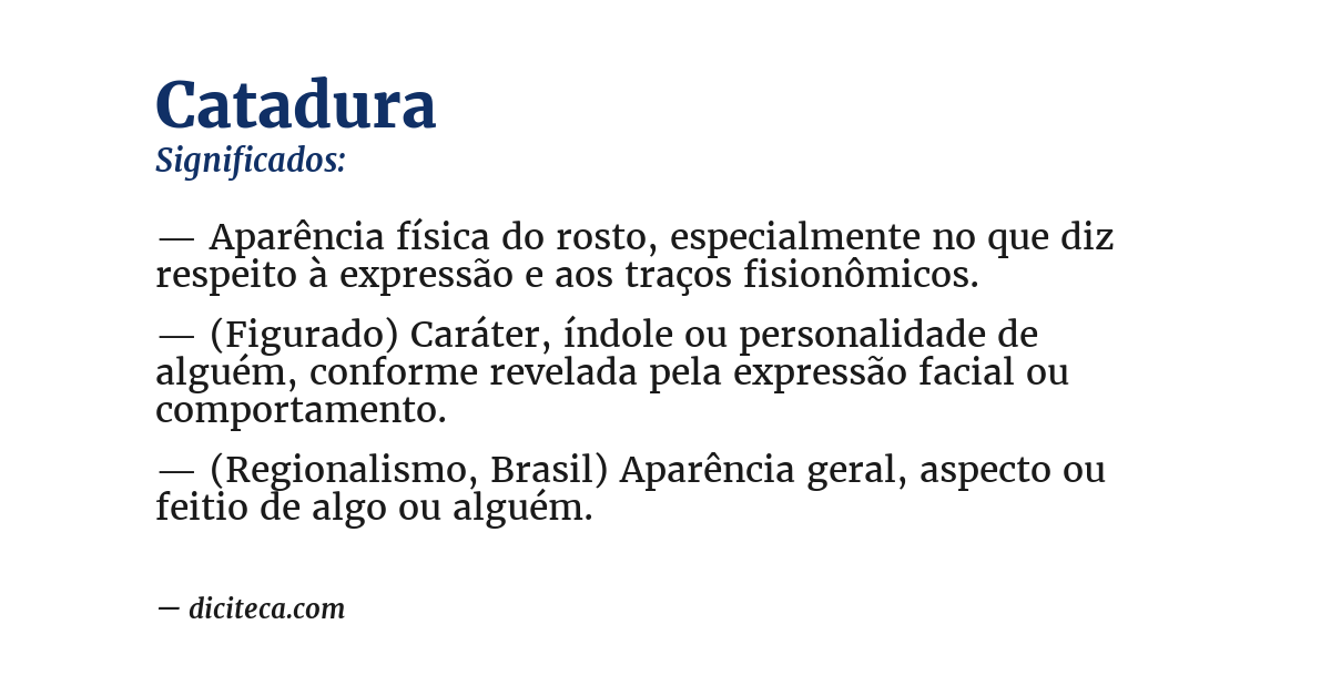 Significado de catadura