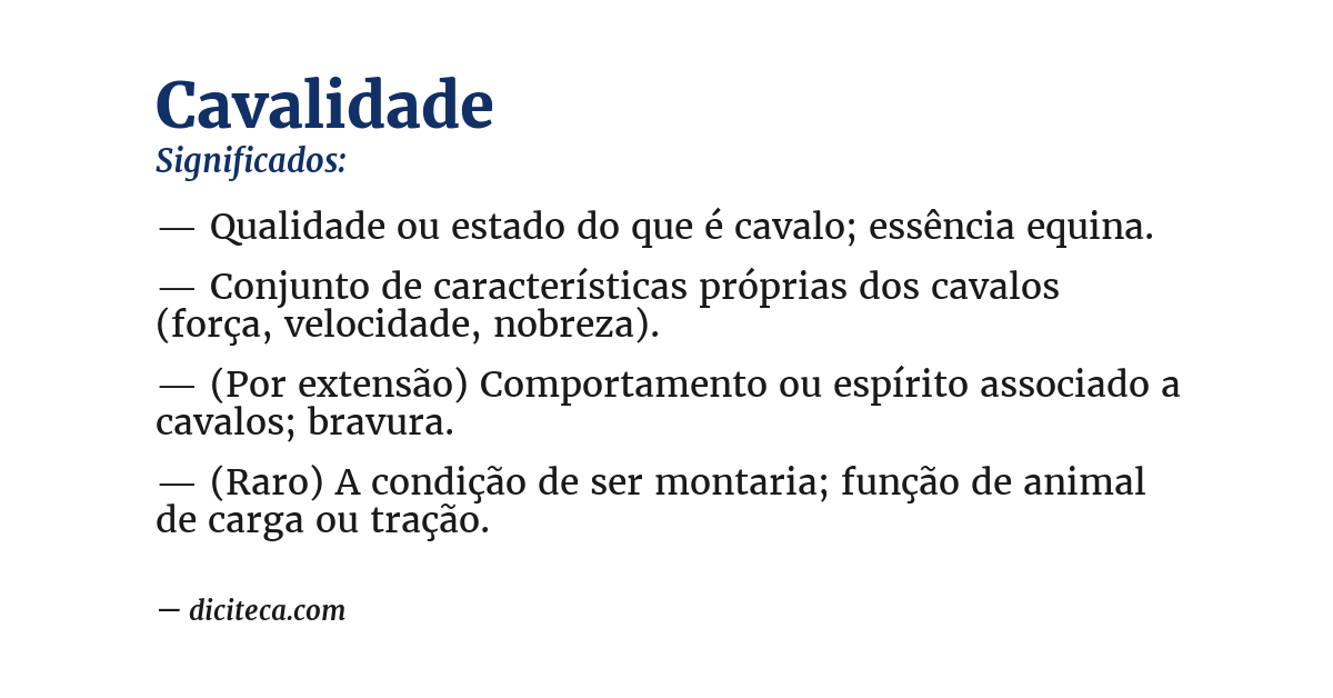 Significado de cavalidade