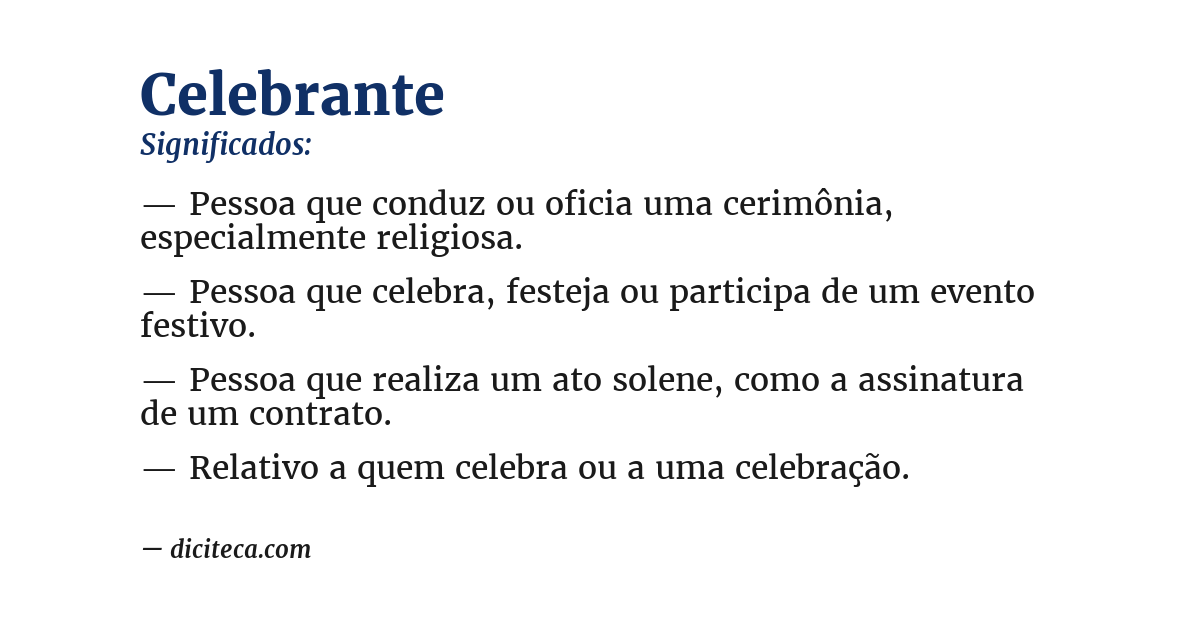 Significado de celebrante
