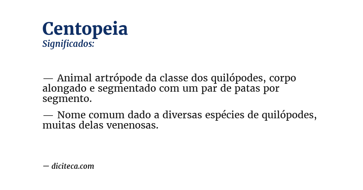 Significado de centopeia