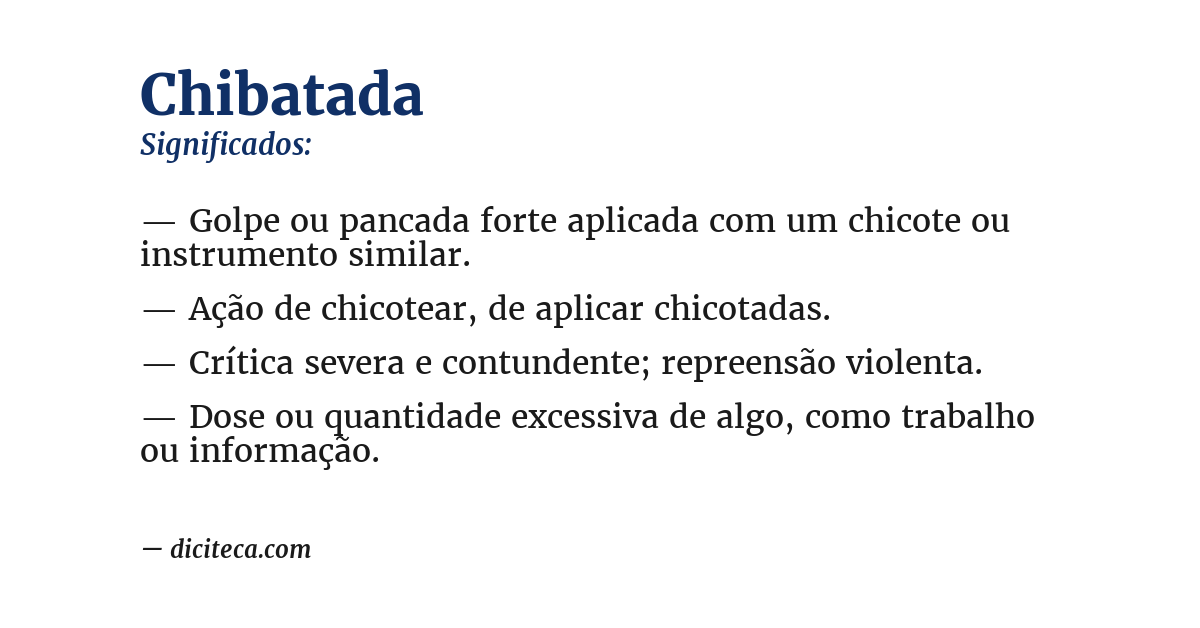 Significado de chibatada
