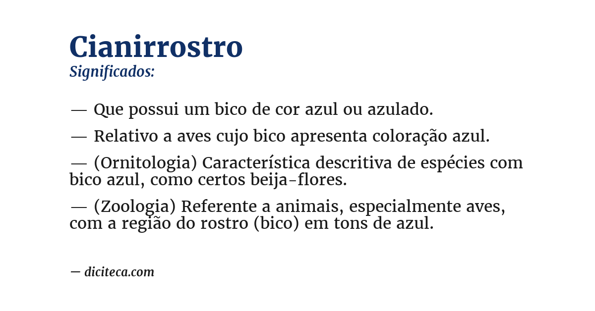 Significado de cianirrostro