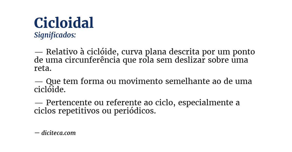 Significado de cicloidal