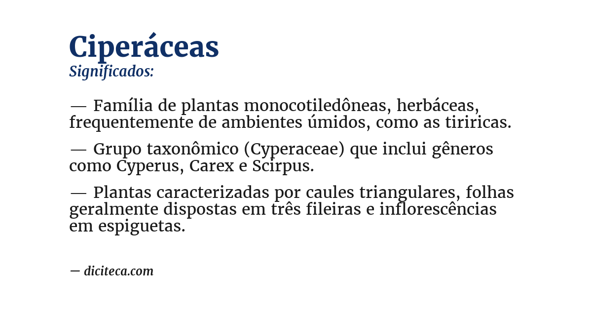 Significado de ciperáceas