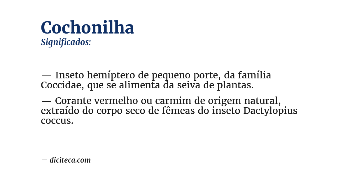 Significado de cochonilha