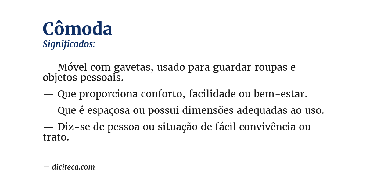 Significado de cômoda