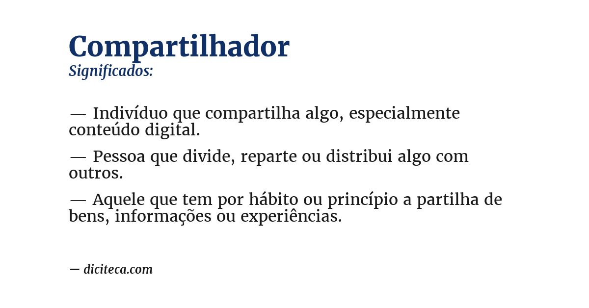 Significado de compartilhador