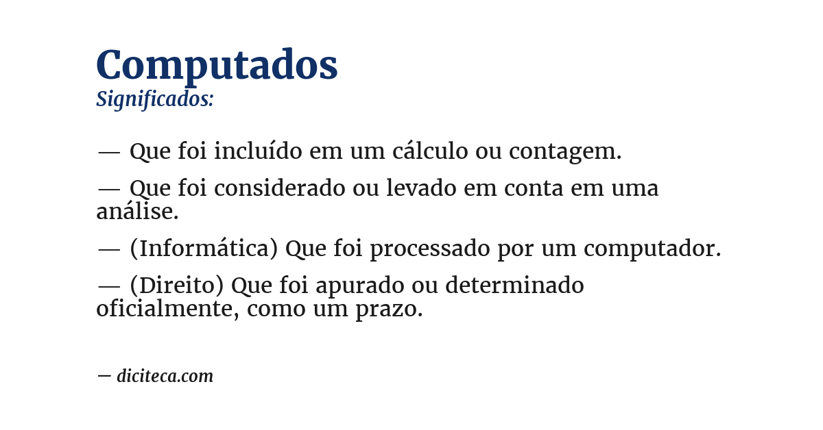 Significado de computados
