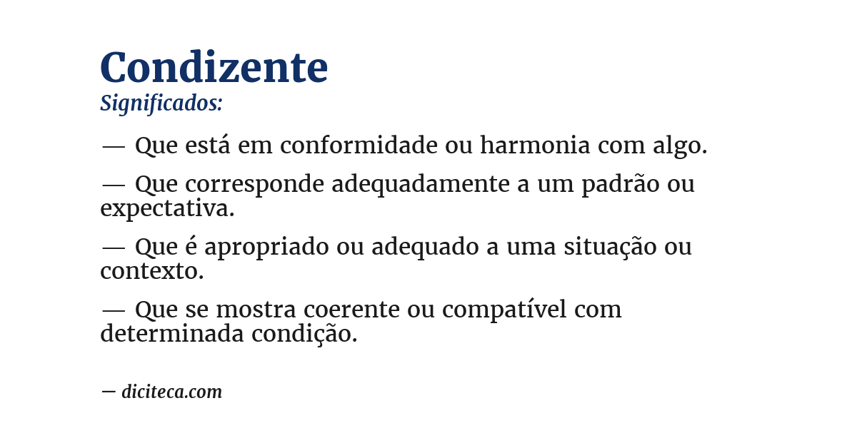 Significado de condizente