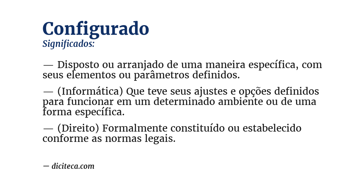 Significado de configurado