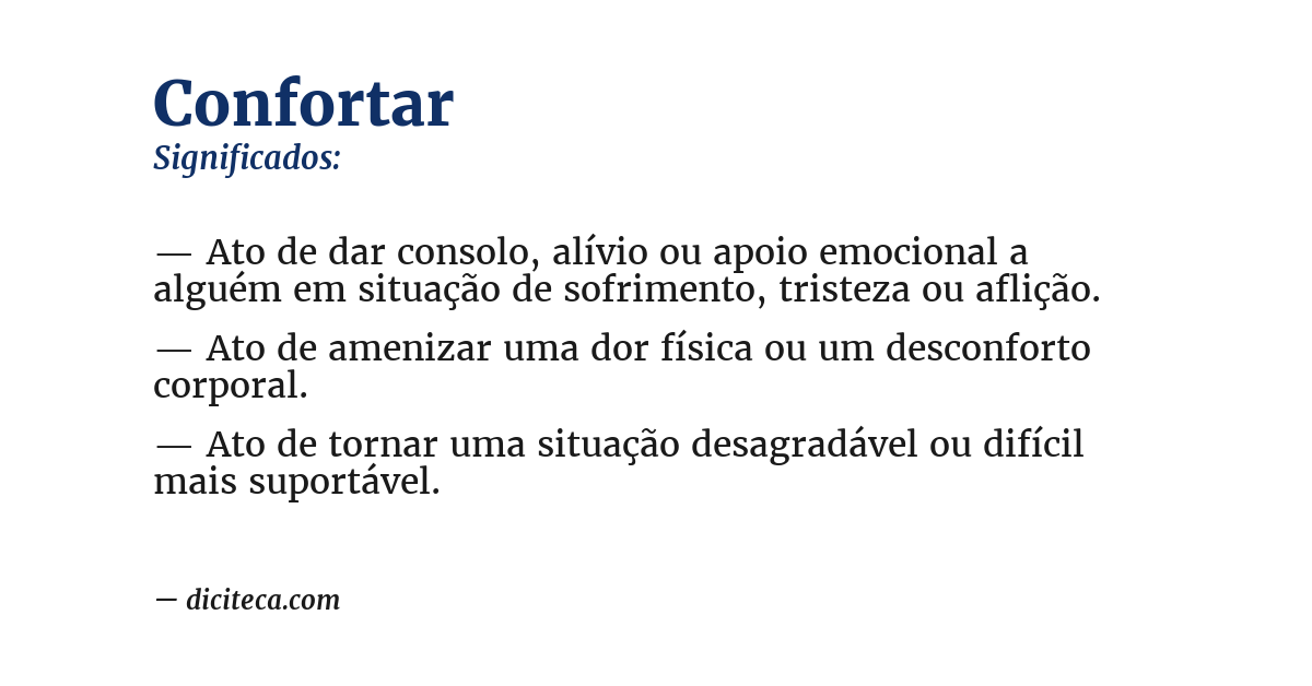 Significado de confortar
