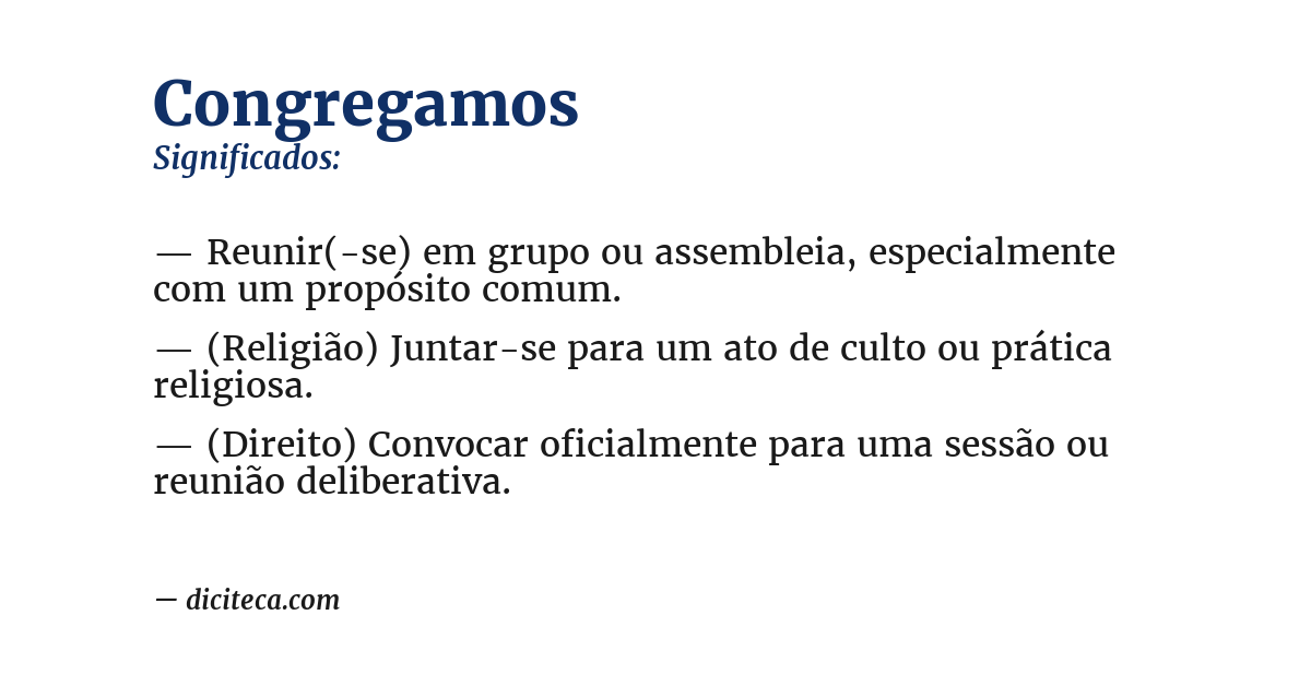 Significado de congregamos