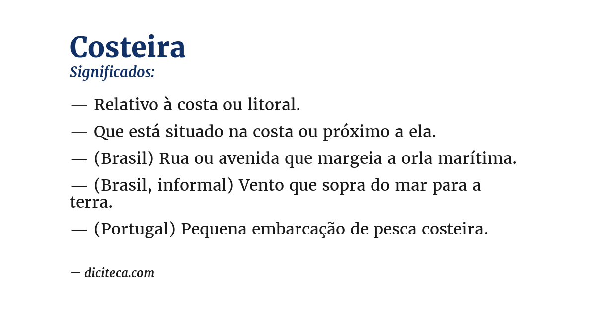 Significado de costeira