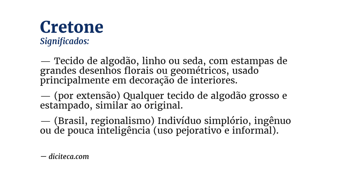 Significado de cretone