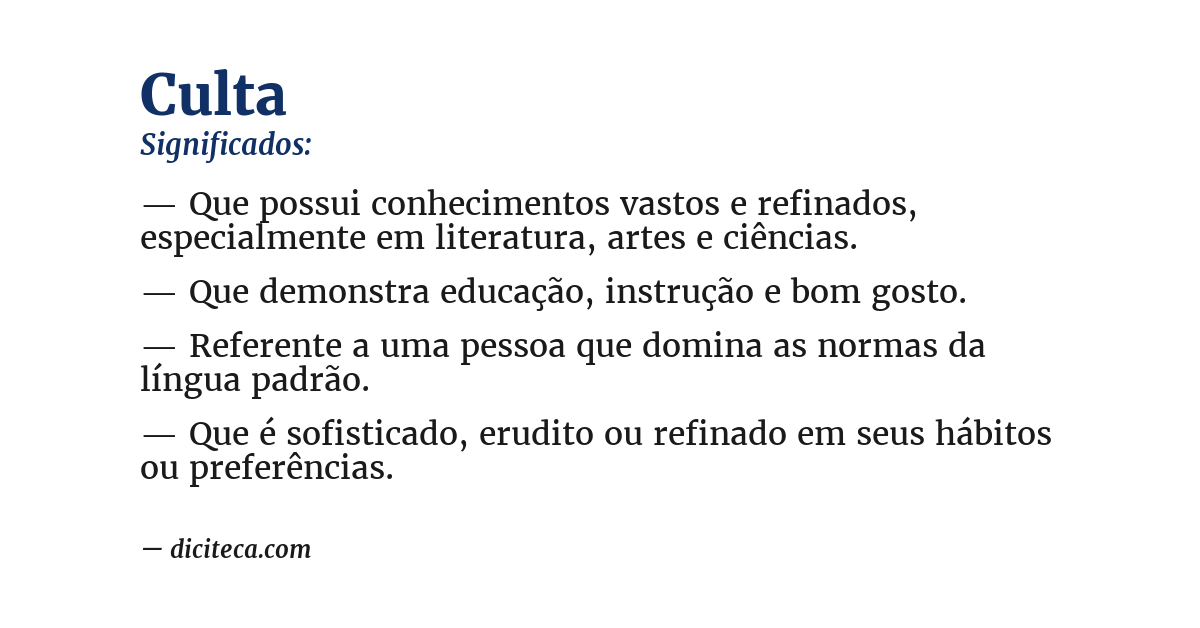 Significado de culta