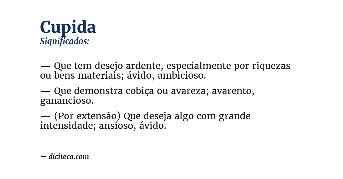 Significado de cupida