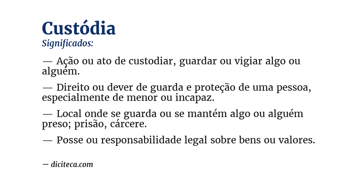 Significado de custódia