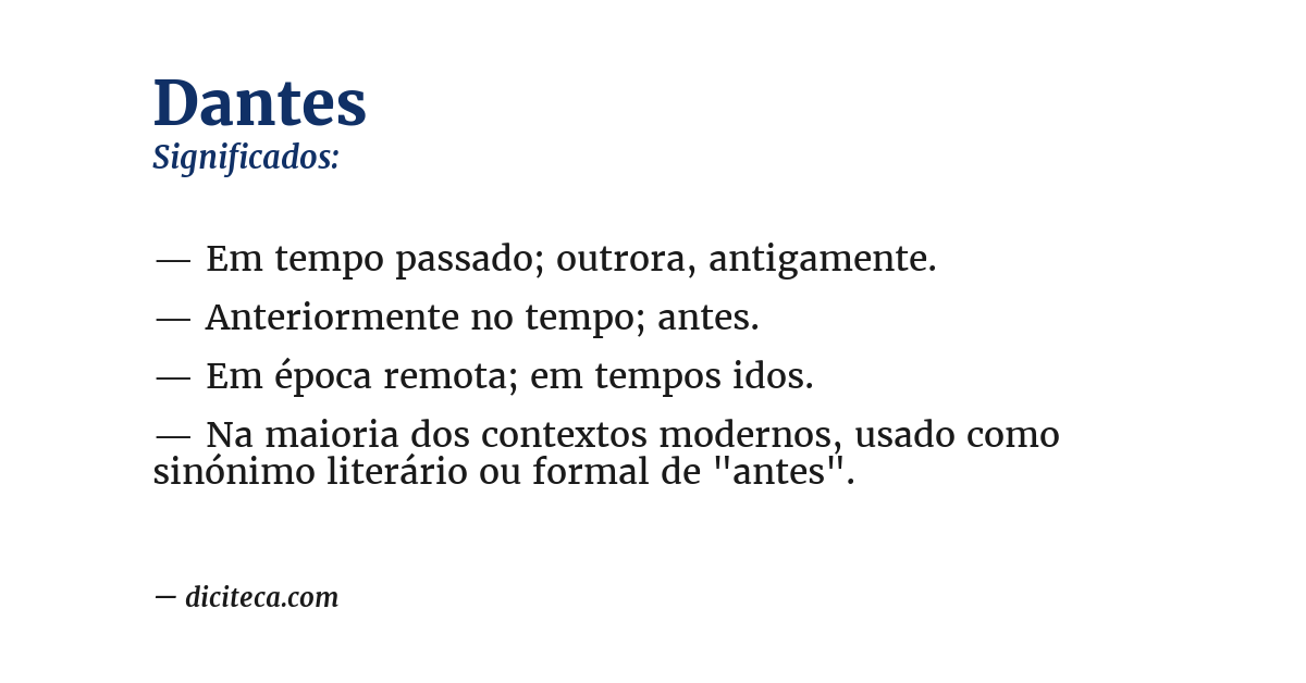 Significado de dantes