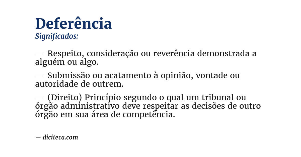 Significado de deferência