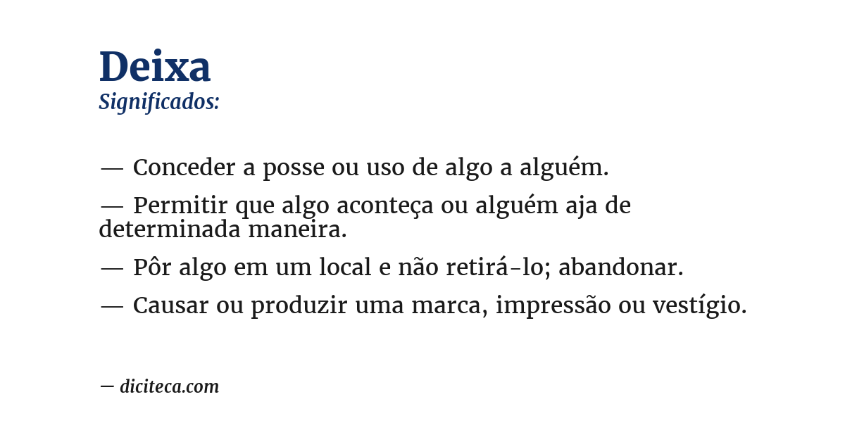 Significado de deixa
