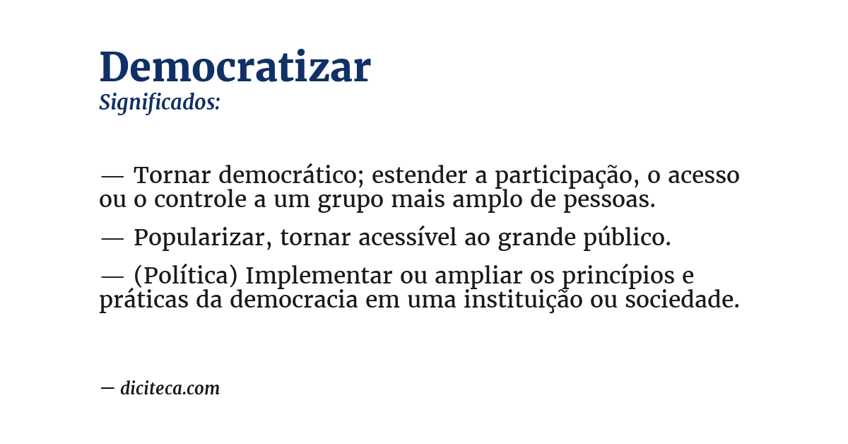 Significado de democratizar