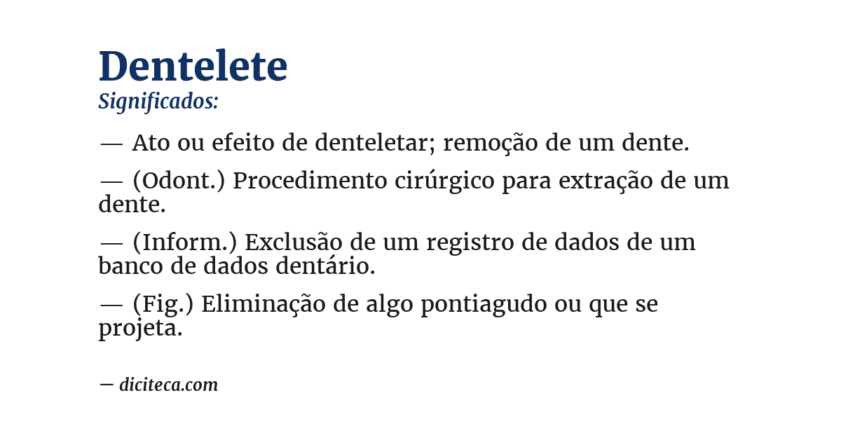 Significado de dentelete
