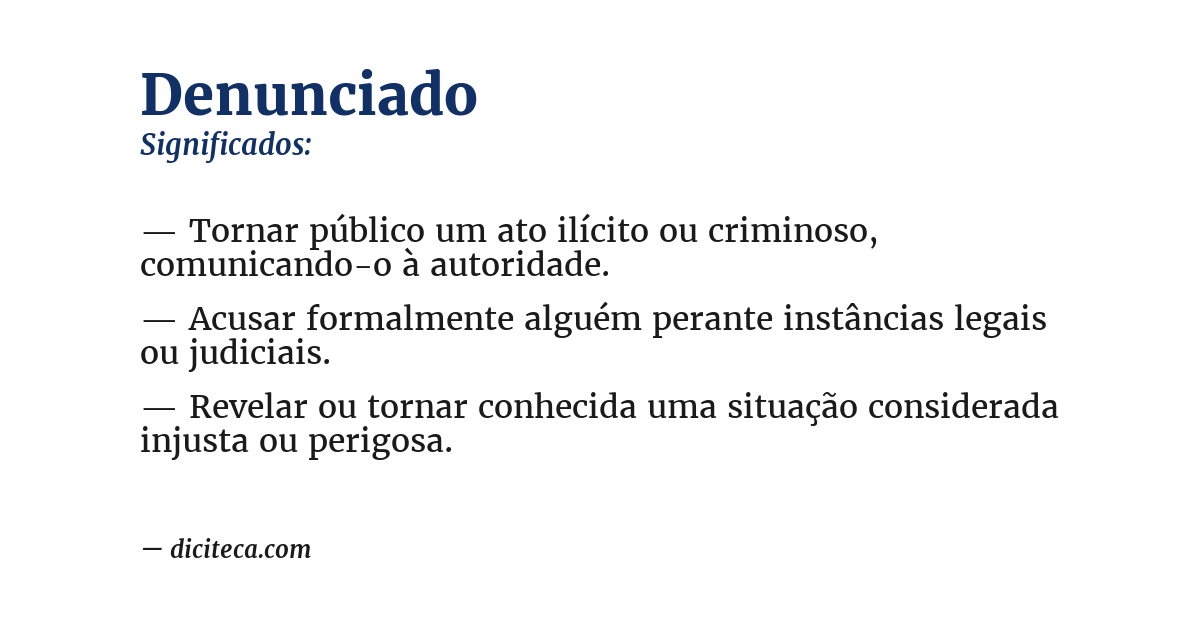 Significado de denunciado