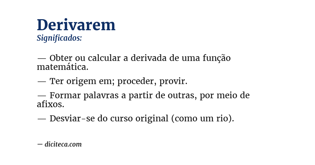 Significado de derivarem