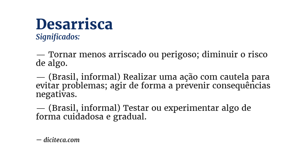 Significado de desarrisca