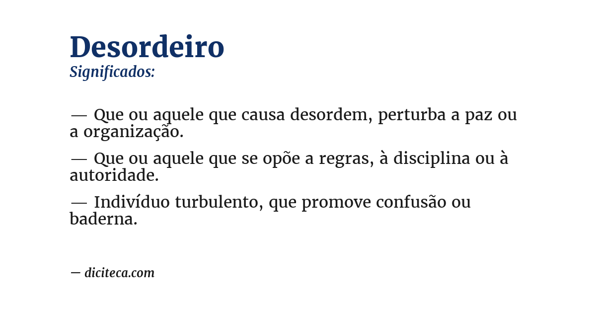 Significado de desordeiro