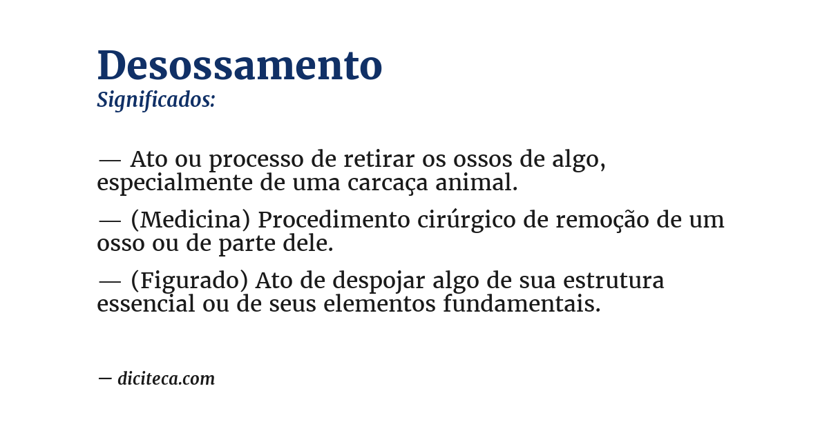 Significado de desossamento
