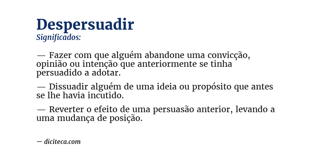 Significado de despersuadir