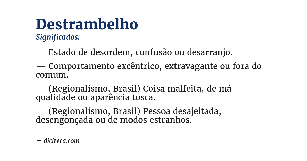 Significado de destrambelho