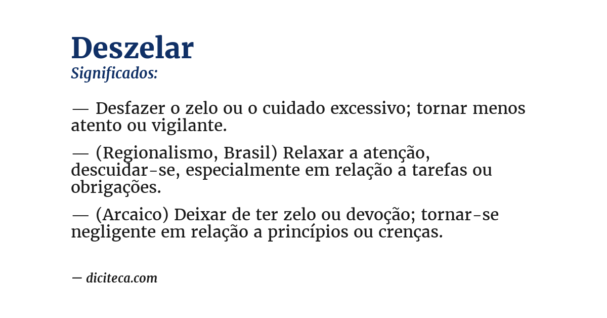 Significado de deszelar