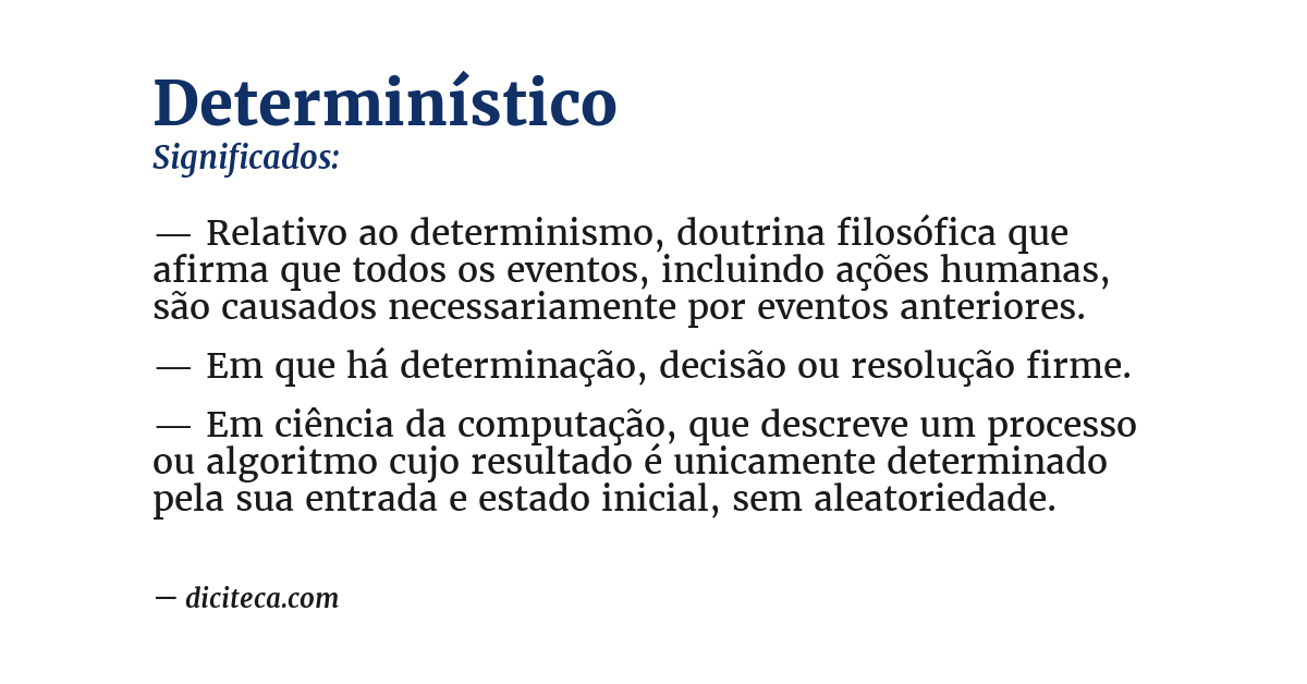 Significado de determinístico