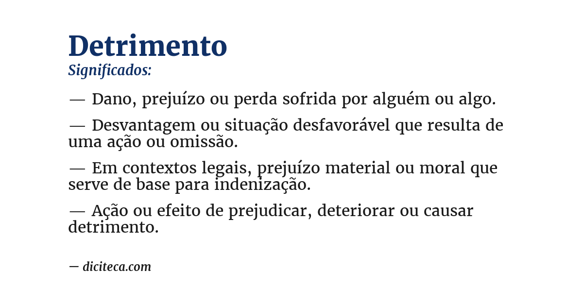 Significado de detrimento