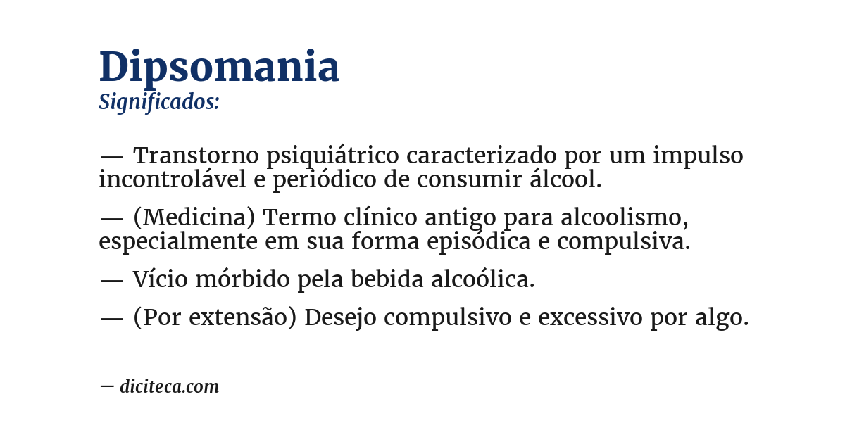 Significado de dipsomania