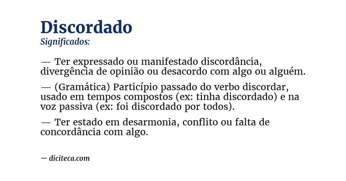 Significado de discordado