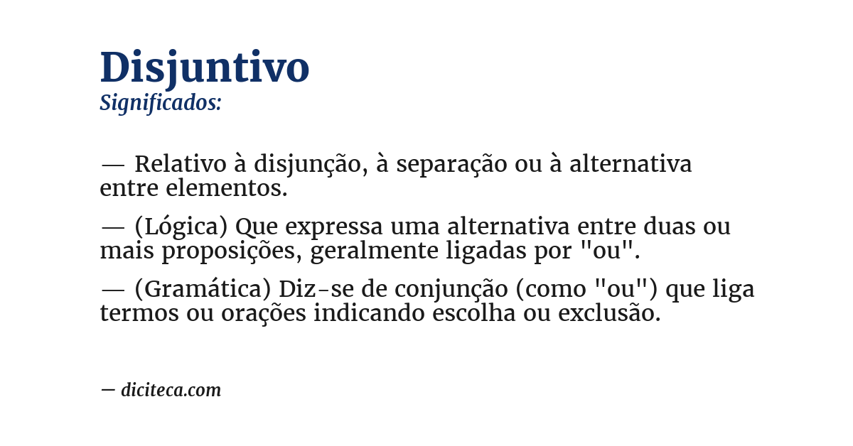 Significado de disjuntivo