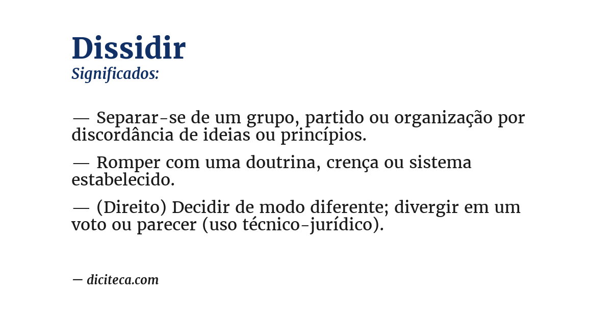 Significado de dissidir