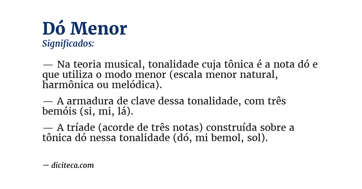 Significado de dó menor