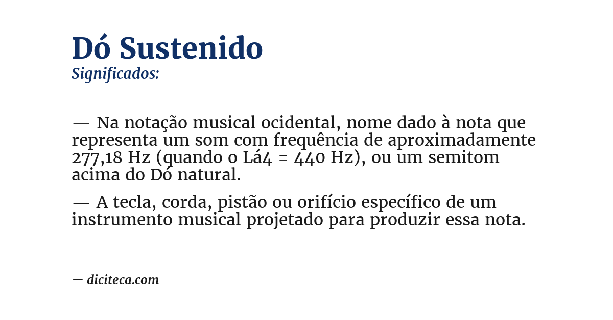 Significado de dó sustenido