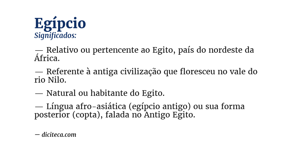 Significado de egípcio