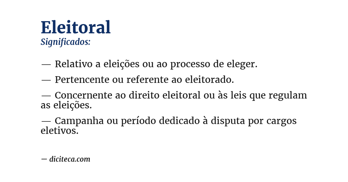 Significado de eleitoral