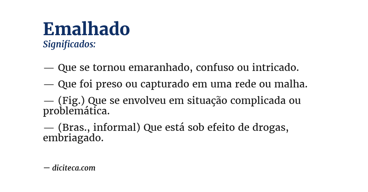 Significado de emalhado