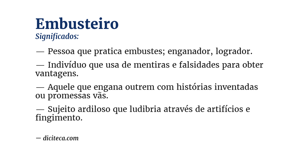 Significado de embusteiro